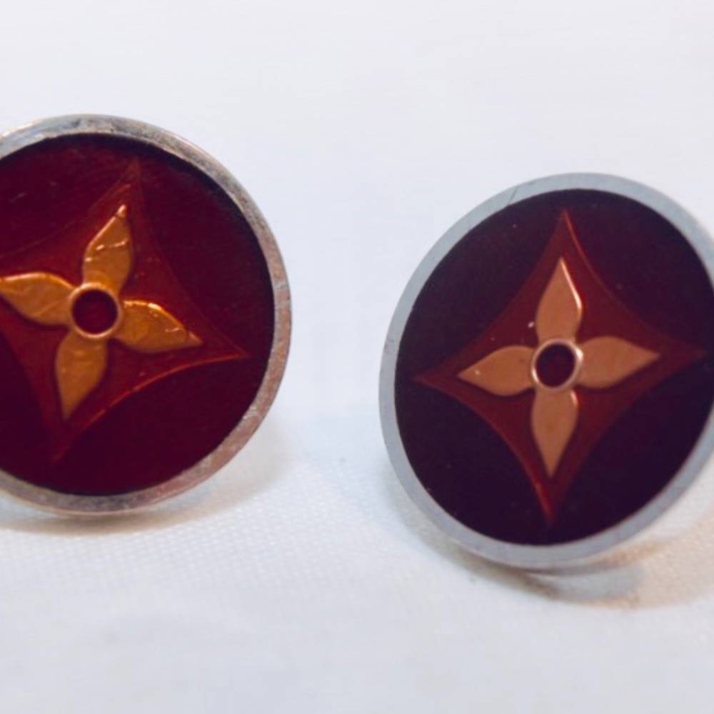 Louis Vuitton Cufflinks w/Damier Ebene Case - Picture 6 of 8